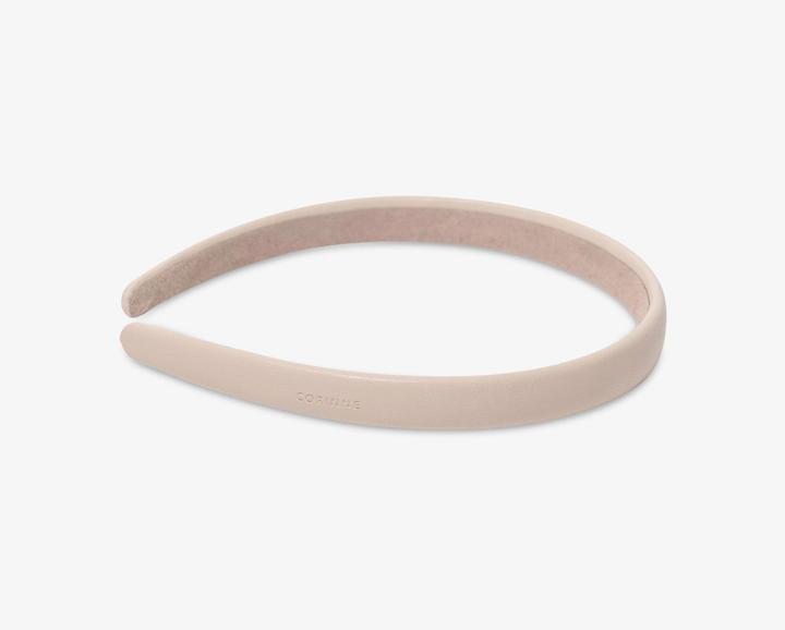 Actual product image Corinne World - Leather Diadem Narrow Plain Cream