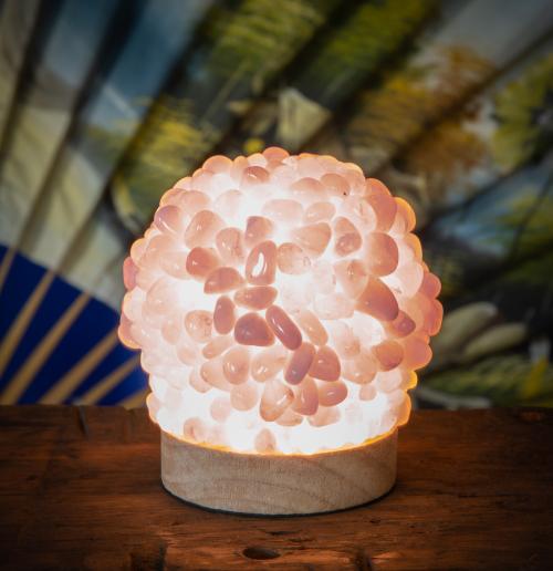 Image du produit Berk Lampe en cristal sphérique "Quartz rose