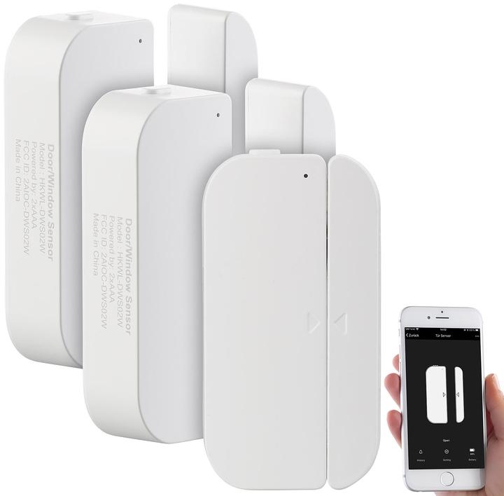 Produktbild Luminea 3er-Set WiFi Tür & Fensteralarm