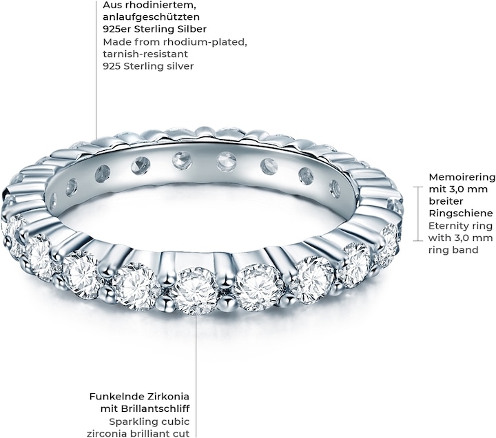 Produktbild Trilani Damen Sterling Silber Zirkonia silber - 4210 (50, 925 Silber)