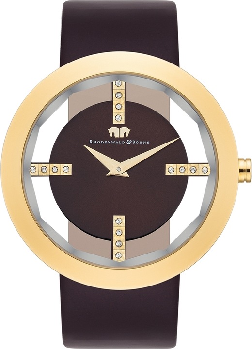 Image du produit Montre à quartz pour femme Lucrezia en cuir véritable brun foncé - 4330 (Montre analogique, 42 mm)