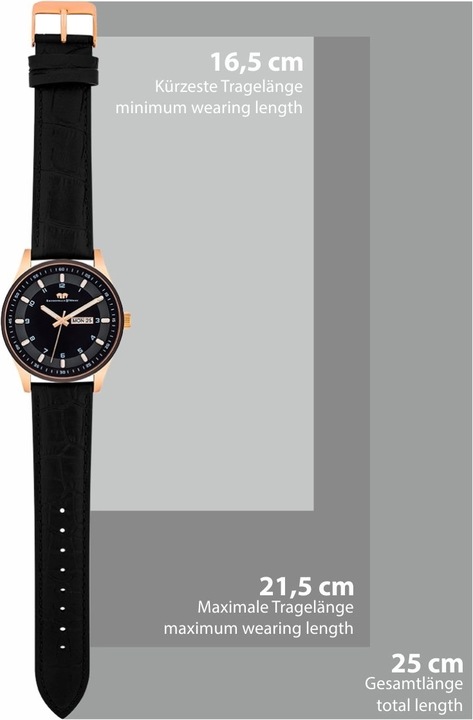 Image du produit Montre à quartz pour homme Couragian en cuir véritable noir - 4470 (Montre analogique, 43 mm)