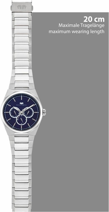 Image du produit Hommes multifonctions Cooledge acier inoxydable argenté - 5608 (Montre analogique, 42 mm)