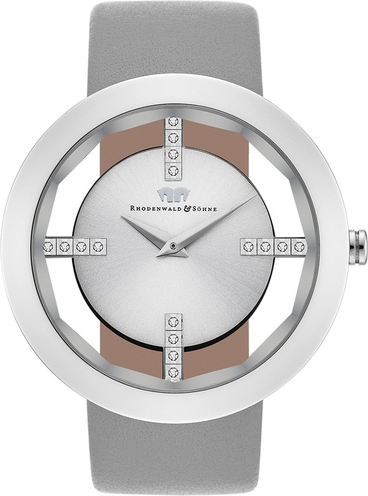 Immagine prodotto Orologio al quarzo da donna Lucrezia in vera pelle grigio - 5128 (Orologio da polso analogico, 42 mm)