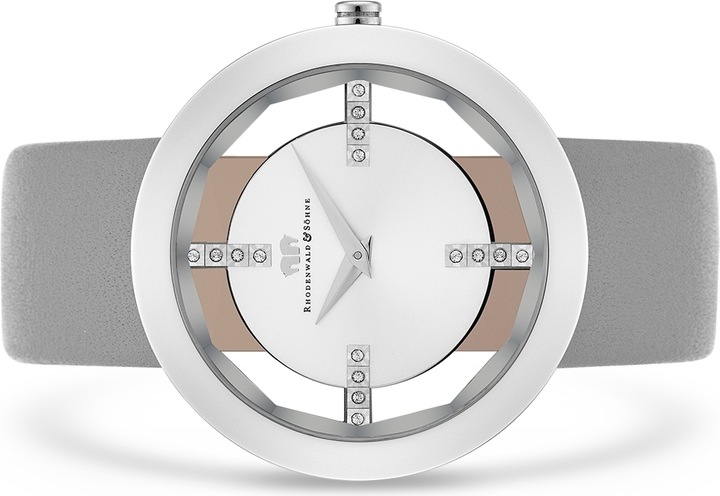 Immagine prodotto Orologio al quarzo da donna Lucrezia in vera pelle grigio - 5128 (Orologio da polso analogico, 42 mm)
