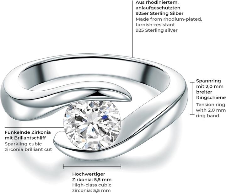 Immagine prodotto Trilani Donna Argento Zirconia argento - 6798 (23, 63, 925 Argento)