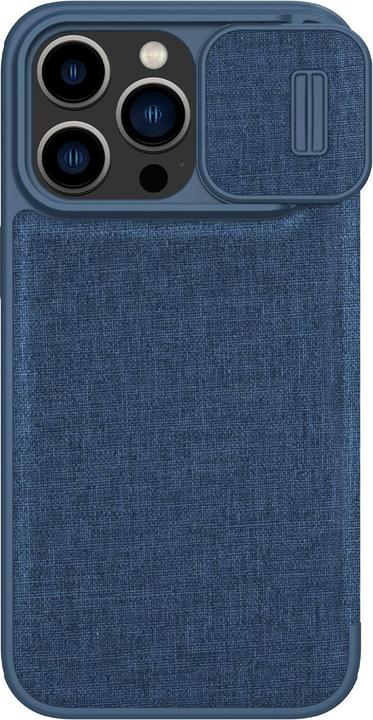 Actual product image Nillkin Qin Pro Leather Case Fabric - Apple iPhone 14 Pro Max - Blue (Apple iPhone 14 Pro Max)