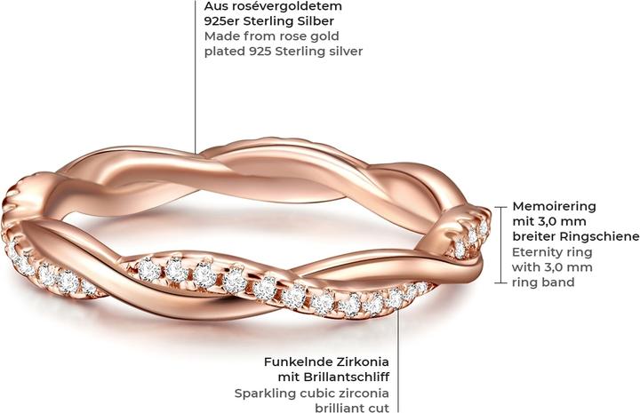 Immagine prodotto Trilani Donna Argento Cubico Zirconia Oro Rosa - 11190 (48, 925 Argento)