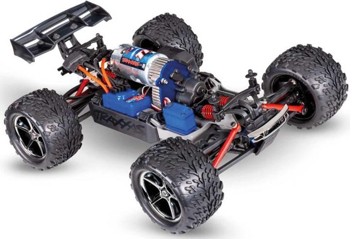 Produktbild Traxxas E-Revo Rot/Blau 1/16 Monster-Truck Rtr Brushed Mit Akku Und USB-C Lader (RTR Ready-to-Run)