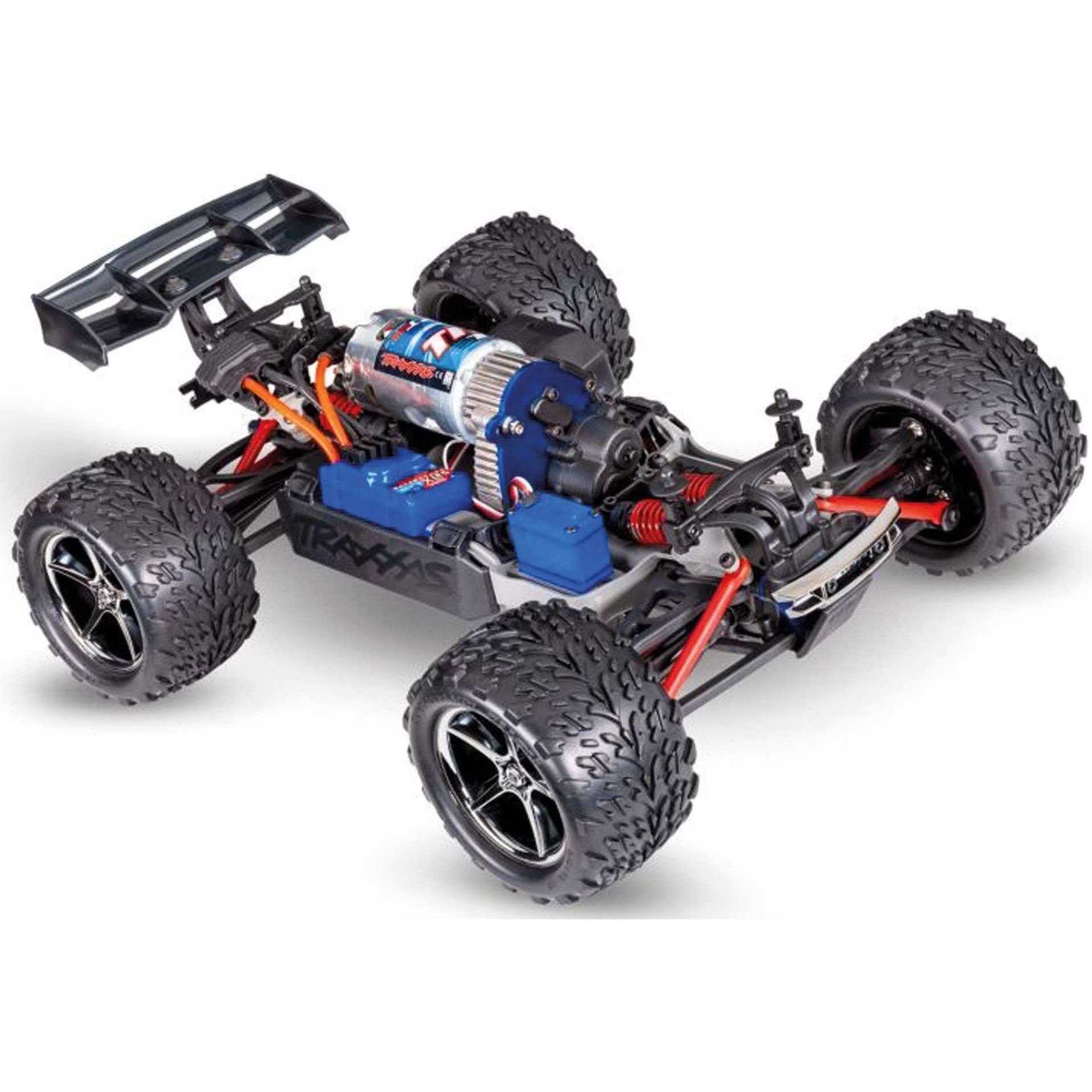 Thumbnail - Traxxas E-Revo Rot/Blau 1/16 Monster-Truck Rtr Brushed Mit Akku Und USB-C Lader (RTR Ready-to-Run)