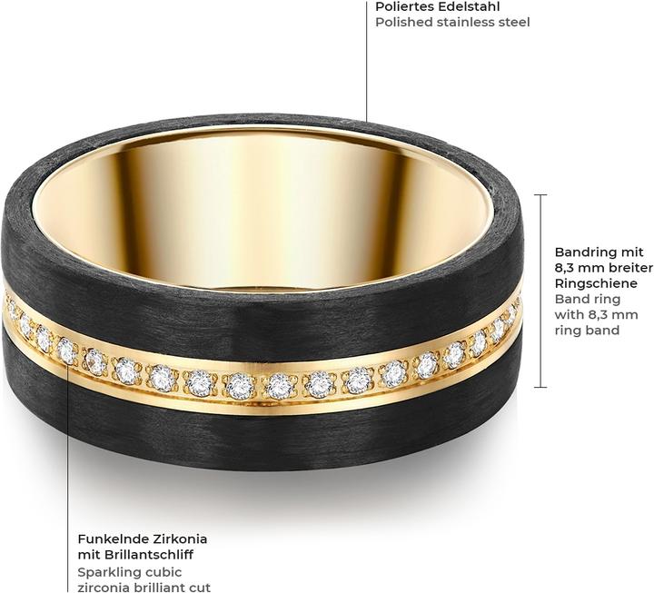 Produktbild Trilani Damen Edelstahl Zirkonia gelbgold - 7322 (63)