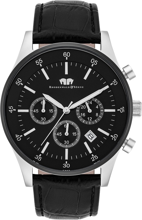 Image du produit Hommes Chronographe Goodwill cuir véritable noir - 4406 (Chronographe, 45 mm)