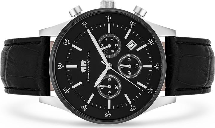 Produktbild Herren Chronograph Goodwill Echtleder schwarz - 4406 (Chronograph, 45 mm)