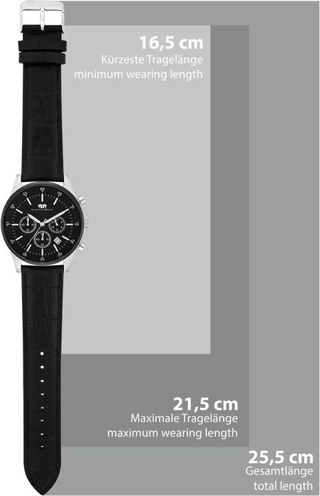 Produktbild Herren Chronograph Goodwill Echtleder schwarz - 4406 (Chronograph, 45 mm)
