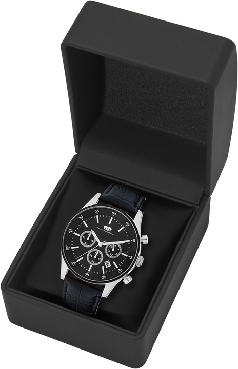 Image du produit Hommes Chronographe Goodwill cuir véritable noir - 4406 (Chronographe, 45 mm)