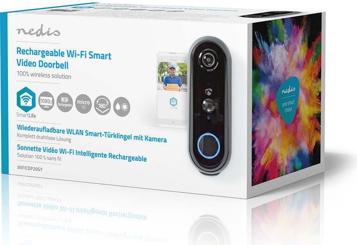 Actual product image Nedis Smartlife Video Doorphone Wi-Fi Battery Powered AndroidT / IOS Full HD 1080p Cloud / m (Wi-Fi)