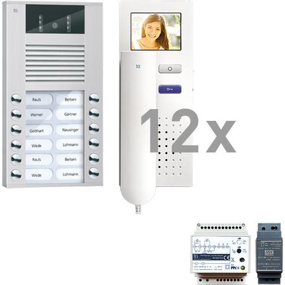 TCS, Campanello + Citofono, PVE15120-0010 video pre:pack colore 12 pulsanti AP