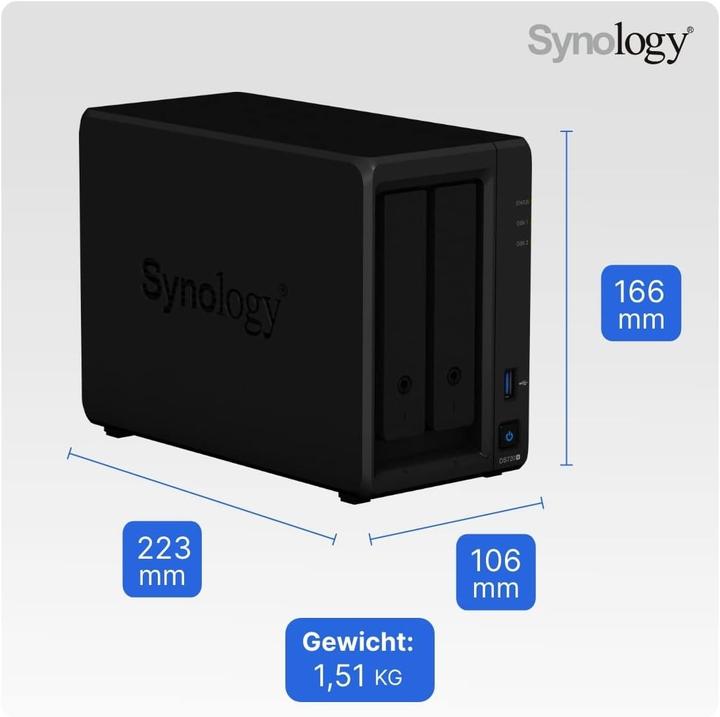 Productafbeelding Synology DS720 6GB NAS 4TB (2 x 2TB) WD RED (2 x 2 TB, WD Rood)