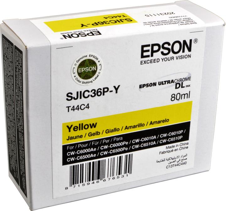 Actual product image Epson SJIC36P(Y) - 80 ml - yellow - original - ink cartridge (Y)
