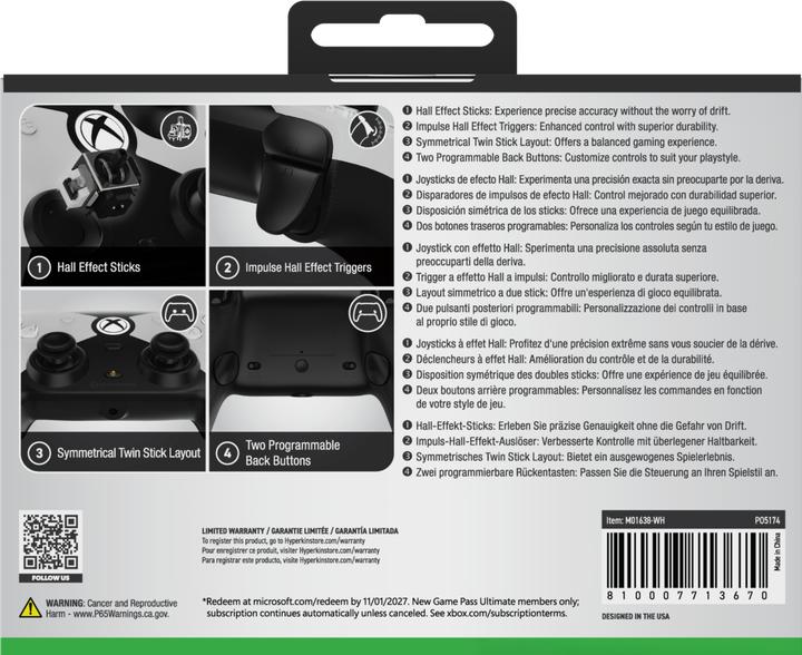Image du produit Hyperkin Controller Competitor weiss XBOX (PC, Xbox One S, Xbox Series X)