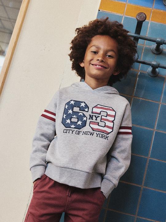 Immagine prodotto Vertbaudet Jungen Kapuzensweatshirt mit Print NY City, Recycling-Polyester (92)
