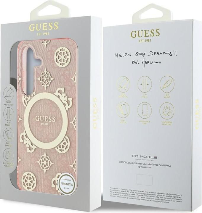 Actual product image Guess 4G Peony Pattern Case für Samsung Galaxy S25 - gold (Samsung Galaxy S25)