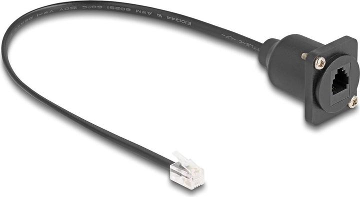 Produktbild Delock D-Typ RJ10 Kabel Stecker zu Buchse schwarz 30 cm