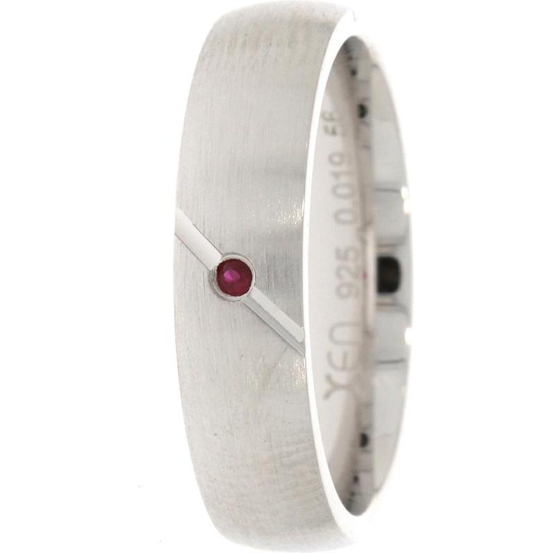 Xen, Ring, Bandring mit Rubin ca. 0,019 ct., (52, 925 Silber)