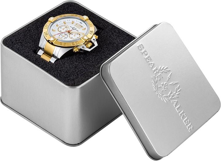 Produktbild Spears & Walker Herren Quarzuhr Varus II Edelstahl silber/gelbgold - 23246 (Chronograph, 50 mm)