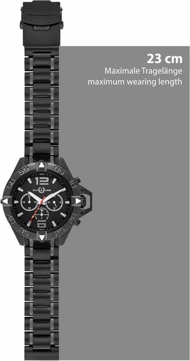 Image du produit Spears & Walker Montre à quartz pour homme Varus II en acier inoxydable noir - 23242 (Chronographe, 50 mm)