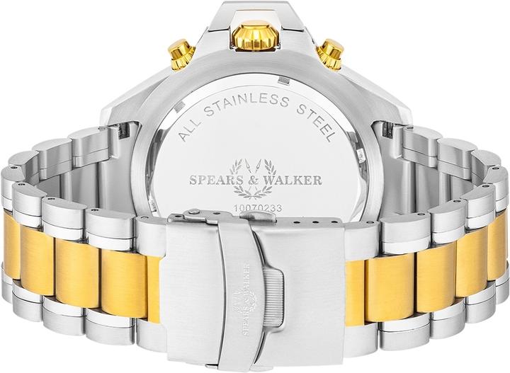 Image du produit Spears & Walker Montre à quartz pour homme Varus II en acier inoxydable argenté/or jaune - 23244 (Chronographe, 50 mm)