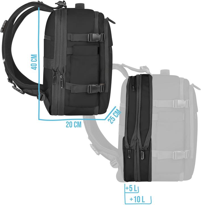 Image du produit Normani Erweiterbarer Handgepäck-Rucksack 20 Liter Nikaho - 9832 (20 l)