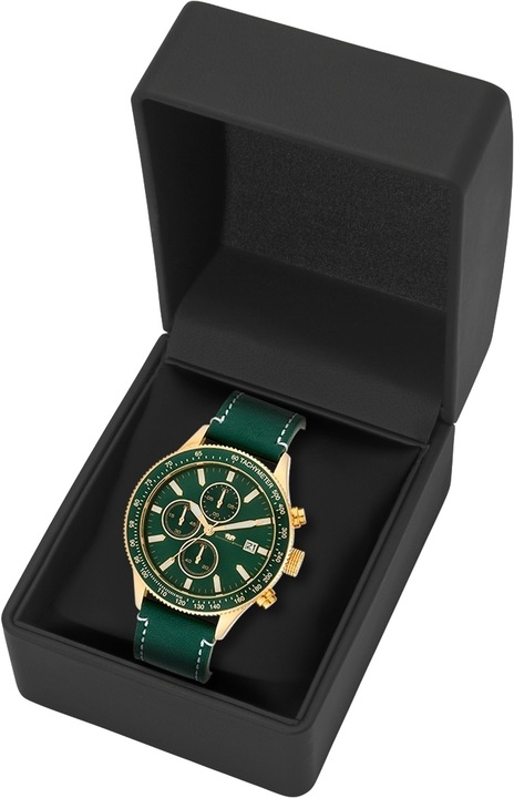 Produktbild Herren Chronograph Karthago II Echtleder grün - 23554 (Chronograph, 43 mm)