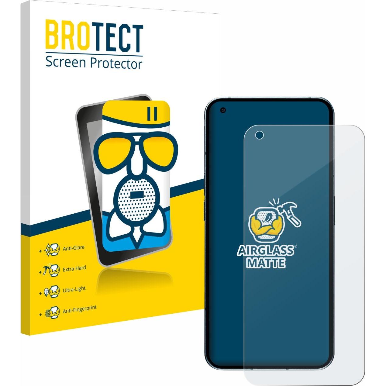 BROTECT AirGlass Panzerglasfolie Matt (1 Stück, Nothing Phone (1)), Smartphone Schutzfolie, Grau