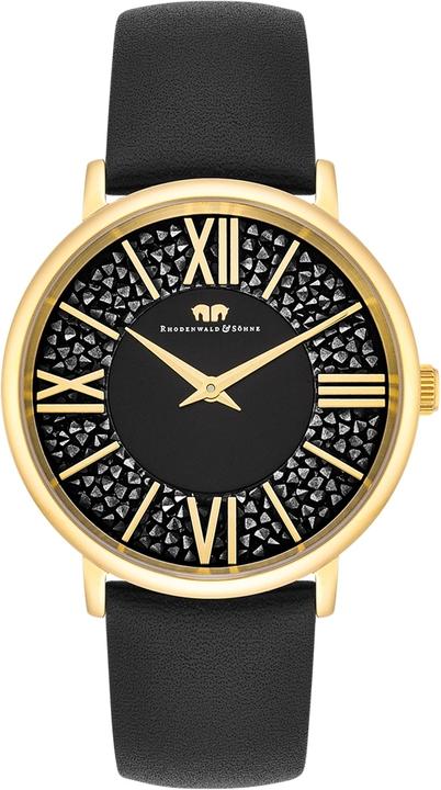 Produktbild Damen Quarzuhr Pamina Echtleder schwarz - 23876 (Analoguhr, 36 mm)