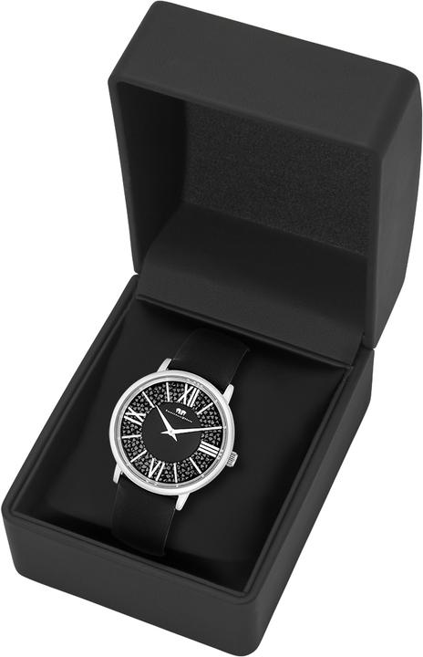 Produktbild Damen Quarzuhr Pamina Echtleder schwarz - 23866 (Analoguhr, 36 mm)