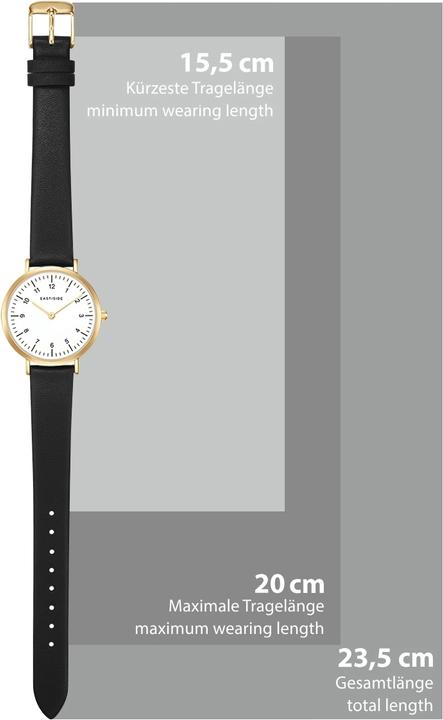Actual product image Eastside Ladies quartz watch Rosehill genuine leather black - 23904 (Analogue wristwatch, 32.10 mm)