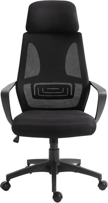 Image du produit Swisshandel24 Bürostuhl, Wippfunktion, mit Kopfstütze, Lendenstütze Schwarz (45 - 55 cm)