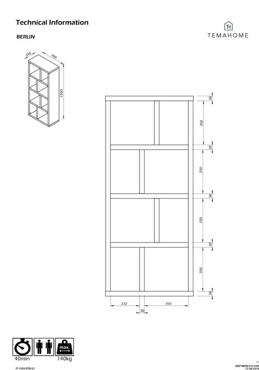 Produktbild Temahome Berlin (70 x 34 x 159 cm)