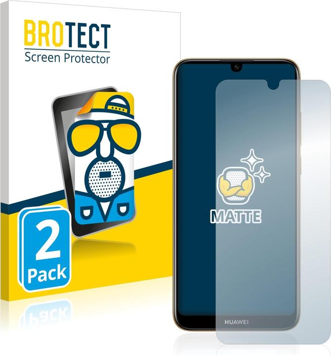 BROTECT Entspiegelungs-Schutzfolie Displayschutz Matt (2 Stück, Huawei Y6 (2019))