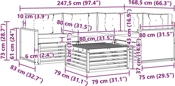 Produktbild vidaXL Outdoor-Sofa