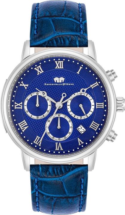 Image du produit Chronographe Moonlight en cuir véritable bleu - 26503 (Chronographe, 40 mm)
