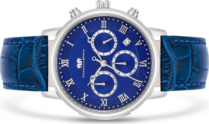 Image du produit Chronographe Moonlight en cuir véritable bleu - 26503 (Chronographe, 40 mm)