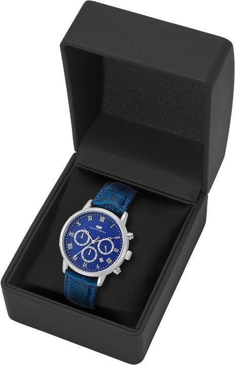 Image du produit Chronographe Moonlight en cuir véritable bleu - 26503 (Chronographe, 40 mm)
