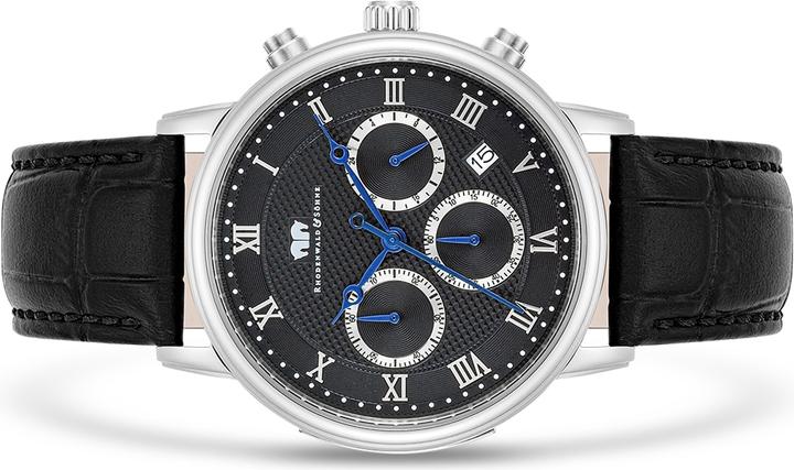 Produktbild Herren Chronograph Moonlight Echtleder schwarz - 26501 (Chronograph, 40 mm)
