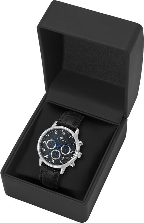 Produktbild Herren Chronograph Moonlight Echtleder schwarz - 26501 (Chronograph, 40 mm)