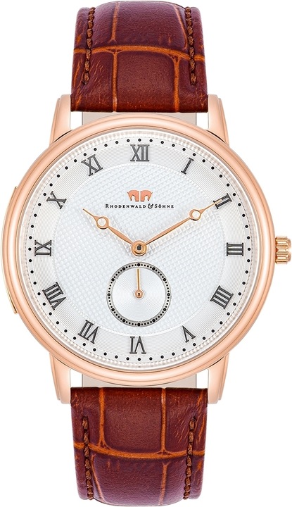 Herren Quarzuhr Moonlight Echtleder braun - 26511 (Analoguhr, 40 mm)