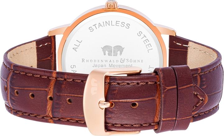 Image du produit Montre à quartz pour homme Moonlight en cuir véritable brun - 26511 (Montre analogique, 40 mm)