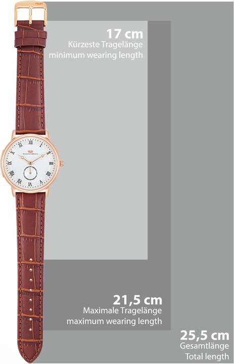 Produktbild Herren Quarzuhr Moonlight Echtleder braun - 26511 (Analoguhr, 40 mm)