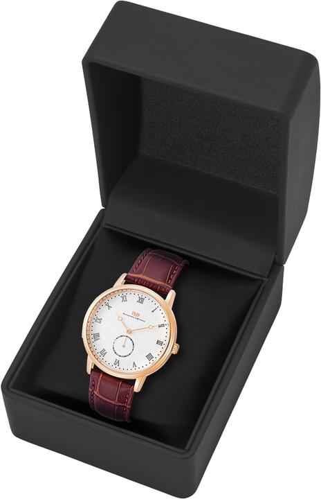 Image du produit Montre à quartz pour homme Moonlight en cuir véritable brun - 26511 (Montre analogique, 40 mm)